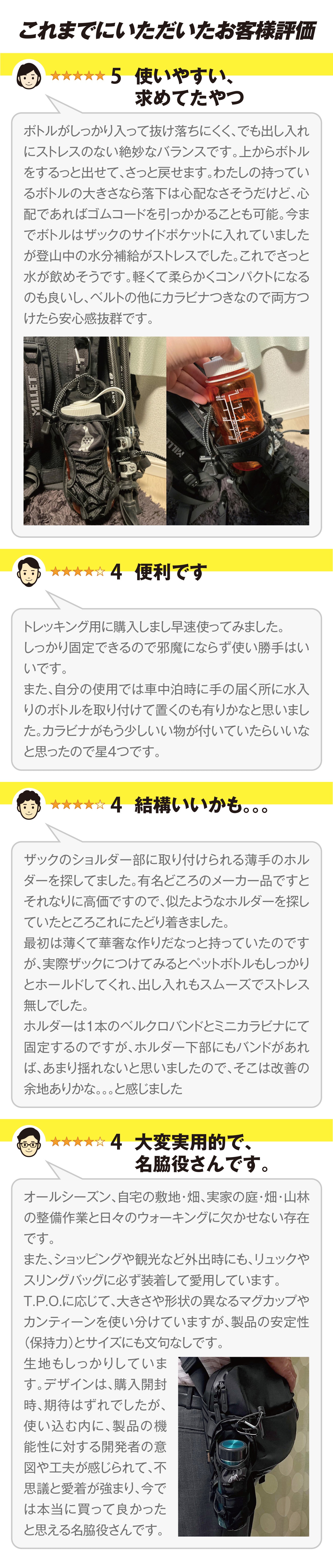 ペットボトルホルダー お客様レビュー 高評価