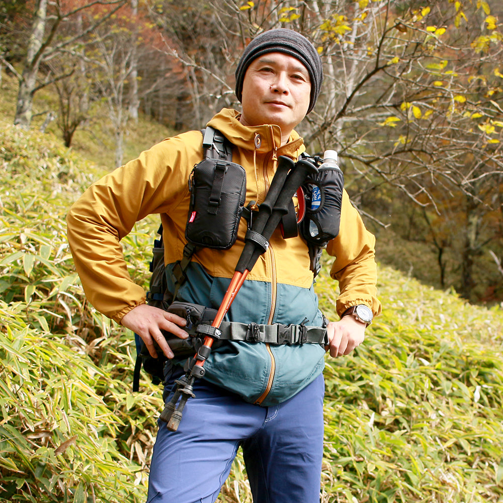 【予約販売1月入荷】ポールの装備が気軽に カラビナとベルトで自由に取り付け ポールホルダーベルト